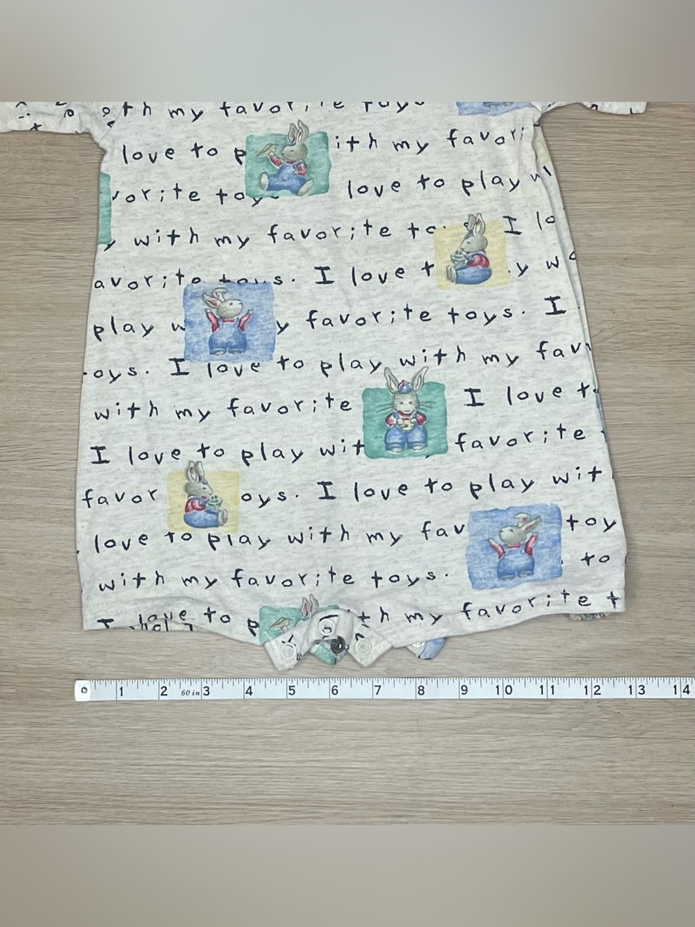 Carter’s Vintage Romper Peter Rabbit Bunny Print Short Sleeve in Cream - Picture 8 of 8